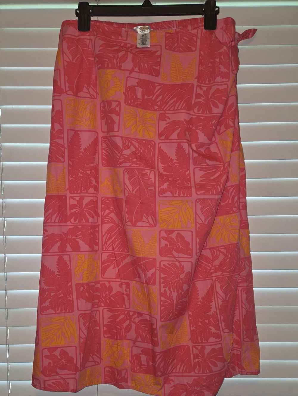 Talbots Pink & Yellow Tropical Print Wrap Skirt